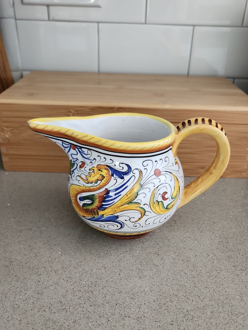 Vintage Deruta Italy Raffaellesco ceramic pitcher